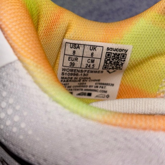 Saucony Endorphin Trainer Running Shoes in White Black Yellow Orange Women's 8 - Picture 8 of 9